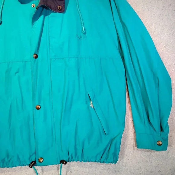 Northern Reflections Women's Turquoise Nylon Lined Hooded Windbreaker Size Large - Picture 5 of 11